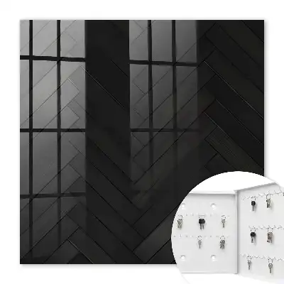 Decorative key box The dark elegance of herringbone wood