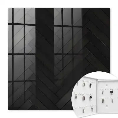 Decorative key box The dark elegance of herringbone wood