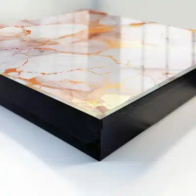 Wall mounted key cabinet Marble elegance with copper lines