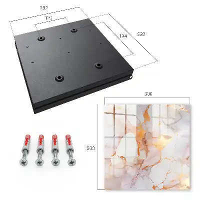 Wall mounted key cabinet Marble elegance with copper lines