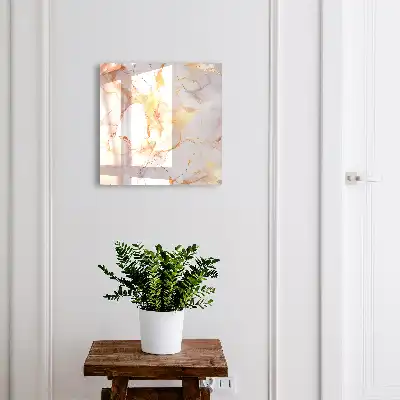 Wall mounted key cabinet Marble elegance with copper lines