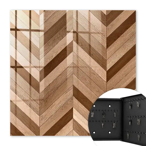 Key box for home Wooden herringbone dynamics