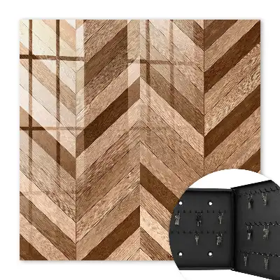 Key box for home Wooden herringbone dynamics