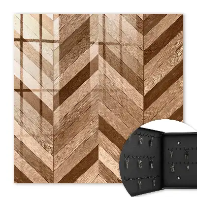Key box for home Wooden herringbone dynamics
