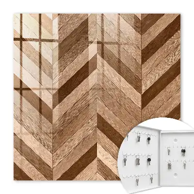 Key box for home Wooden herringbone dynamics