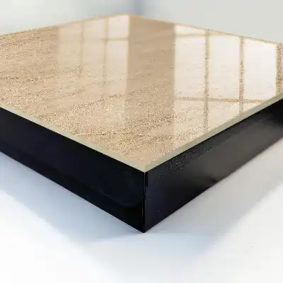 Wall mounted key cabinet Beige marble resembling stone