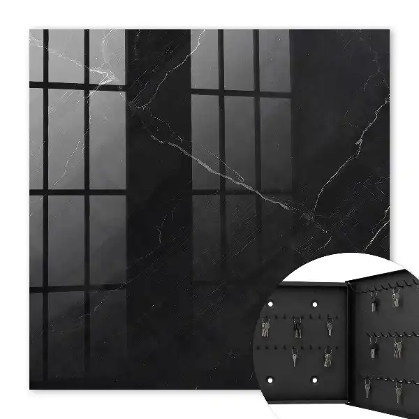 Key box for home Marble black with white veins