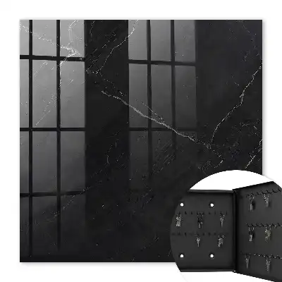 Key box for home Marble black with white veins