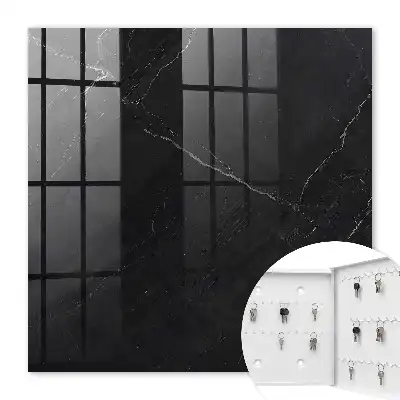 Key box for home Marble black with white veins
