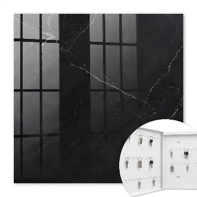 Key box for home Marble black with white veins