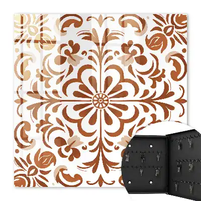 Wall mounted key cabinet Ornamental pattern with floral motifs