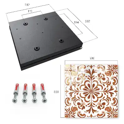 Wall mounted key cabinet Ornamental pattern with floral motifs