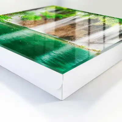 Key box for home Green waterfall of turquoise water