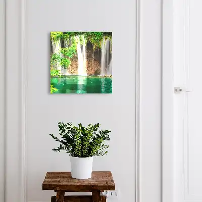 Key box for home Green waterfall of turquoise water