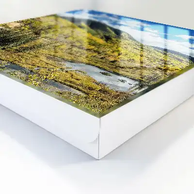 Wall mounted key box Autumn landscape blue sky