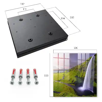 Wall mounted key cabinet Mountain Waterfall of Colorful Sky