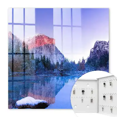 Wall mounted key box Magic of the landscape, a quiet morning