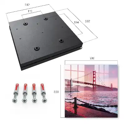 Wall mounted key cabinet The city bridge in pink colors