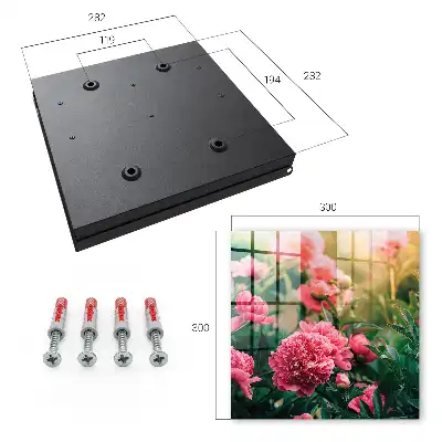 Wall mounted key box Pink peonies in a natural setting