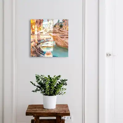 Key box for home Urban elegance with a fountain and stairs