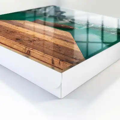 Wall mounted key box A mountain lake surrounded by peaks