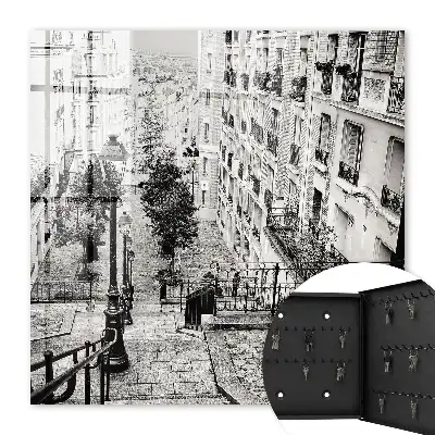 Decorative key box Urban charm surrounded by tenement houses