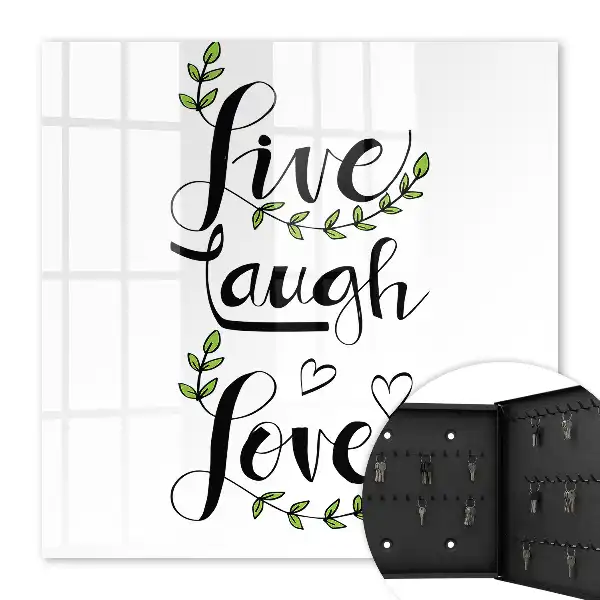 Decorative key box Positive typography with floral accents