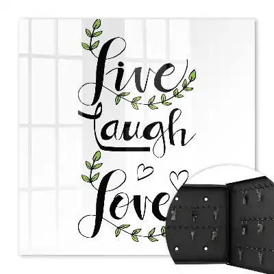 Decorative key box Positive typography with floral accents