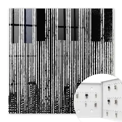 Decorative key box Geometric lines in black and white colors