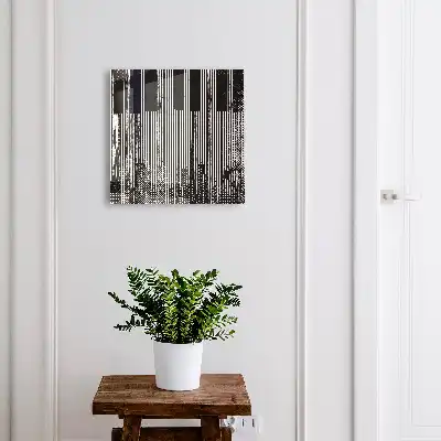 Decorative key box Geometric lines in black and white colors