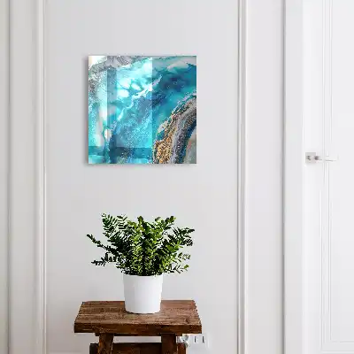 Key cabinet Turquoise patterns with white accents