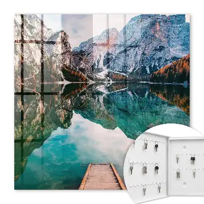 Wall mounted key cabinet A mountain landscape of incredible colors
