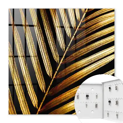 Decorative key box Elegant leaf in black background
