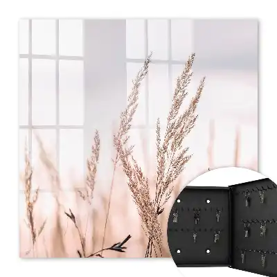 Wall mounted key box Grasses in the wind calming the climate