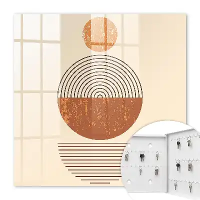 Key box for home Retro geometry with beige background
