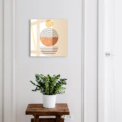 Key box for home Retro geometry with beige background