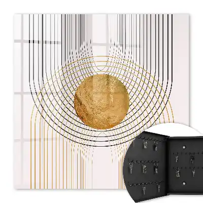 Wall mounted key box Circles and lines with shapes