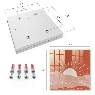 Wall mounted key cabinet Orange Dawn in Minimalist Graphics