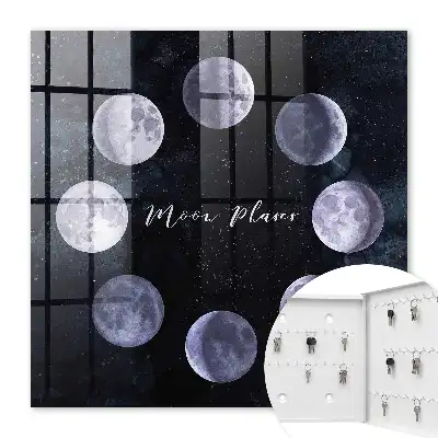 Key box for home Moon phases in the background with stars