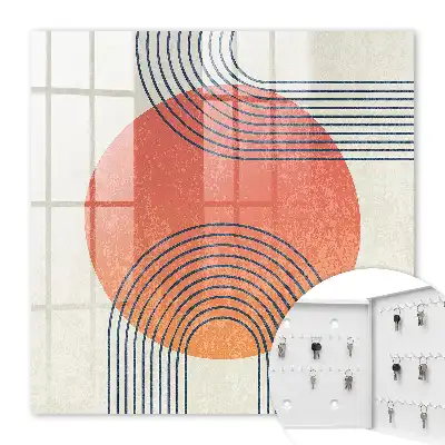 Wall mounted key cabinet Geometric lines in a unique style