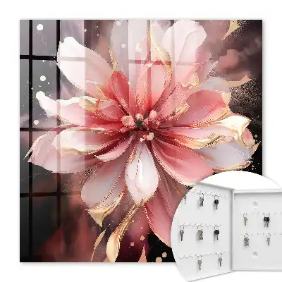 Key box for home Pink Cream Rose Flower