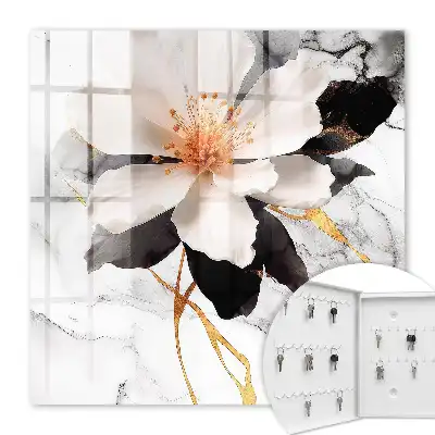 Decorative key box Floral charm with an orange note
