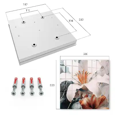 Wall mounted key cabinet Floral elegance in a contrasting setting