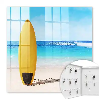 Wall mounted key cabinet Surfing paradise blue sky