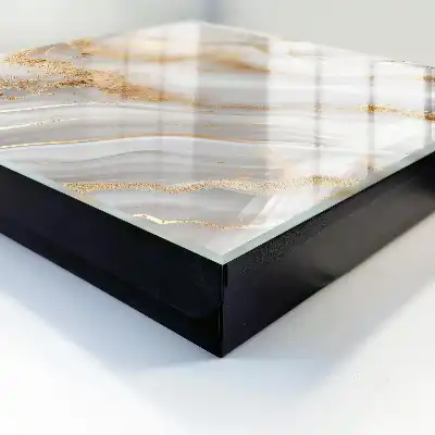 Wall mounted key cabinet Abstract elegance with yellow accents