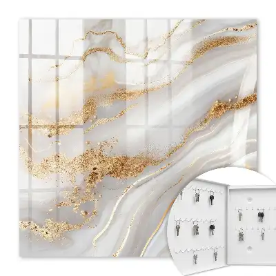 Wall mounted key cabinet Abstract elegance with yellow accents