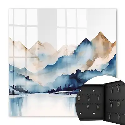 Key box for home Watercolor mountains background