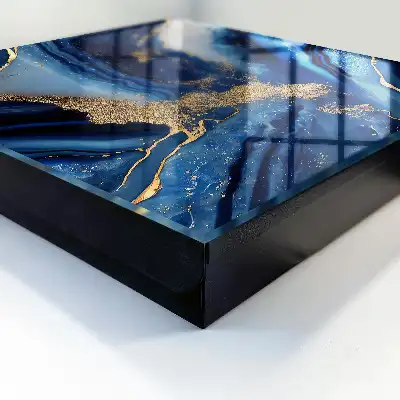 Decorative key box Navy blue streaks dynamic pattern