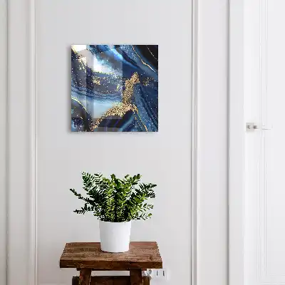 Decorative key box Navy blue streaks dynamic pattern