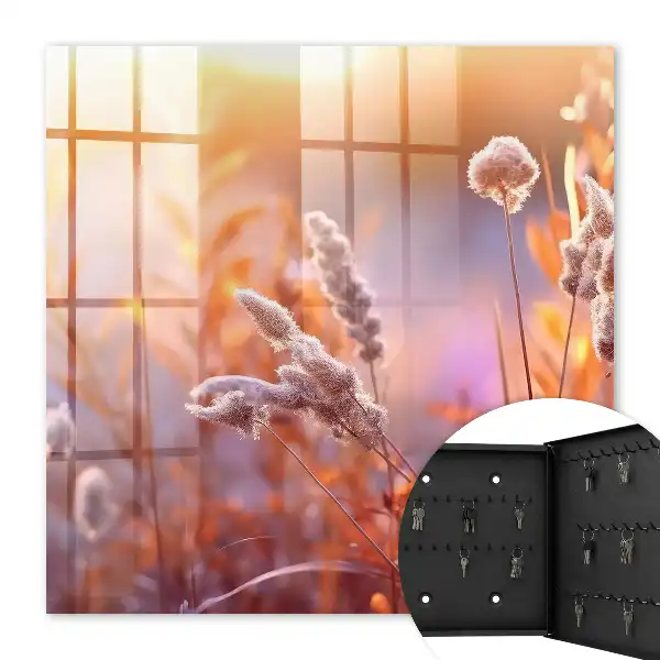 Wall mounted key cabinet Sunset plants light